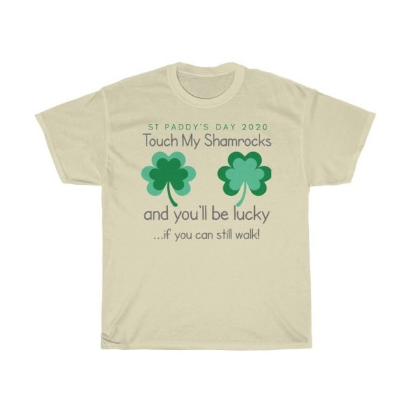 Touch My Shamrocks St Patrick's Day Unisex Heavy Cotton Tee - Image 4
