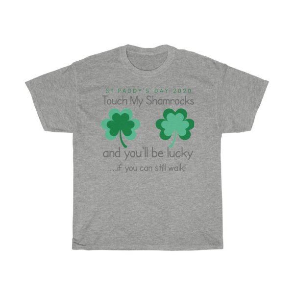 Touch My Shamrocks St Patrick's Day Unisex Heavy Cotton Tee - Image 3