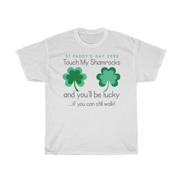 Touch My Shamrocks St Patrick's Day Unisex Heavy Cotton Tee - Image 5